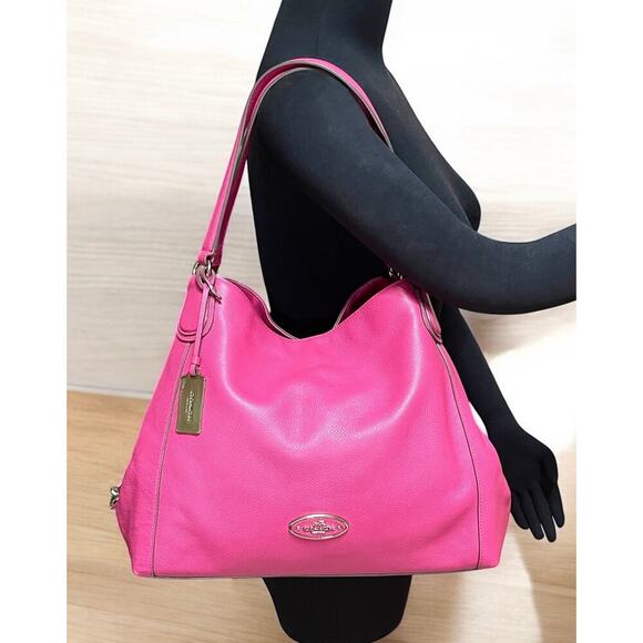 Coach 33547 Edie Leather Turn Lock Shoulder Bag - Picture 6 of 11